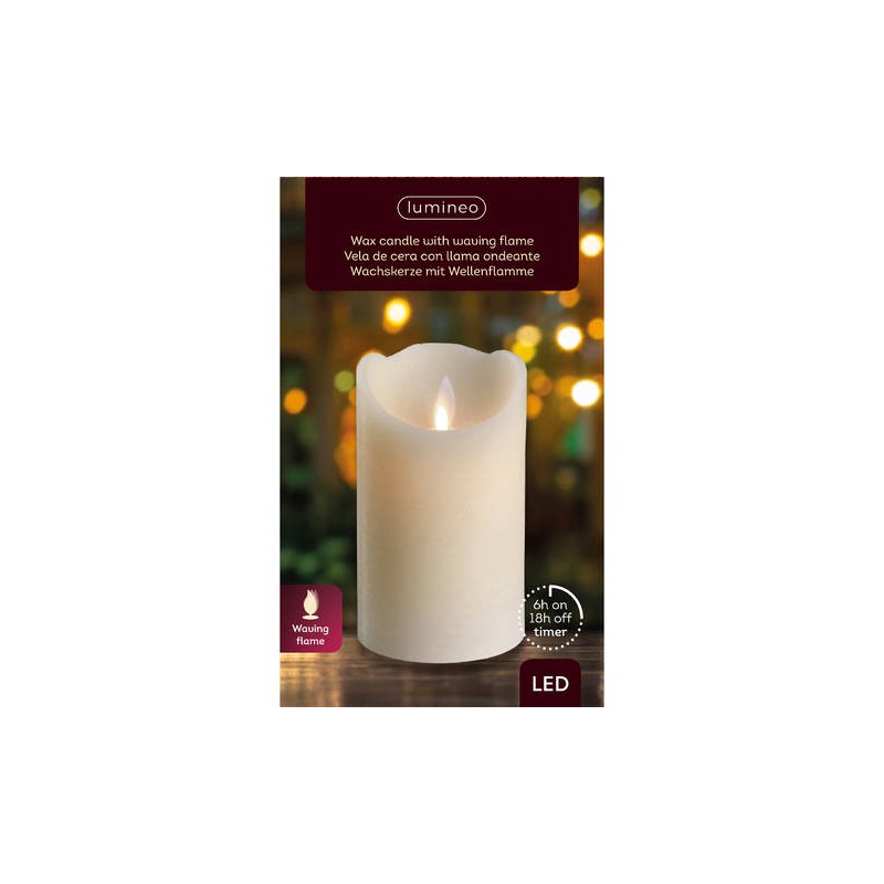 CANDELA AVORIO LED LUCE CALDA Ø7,5xh12,5cm