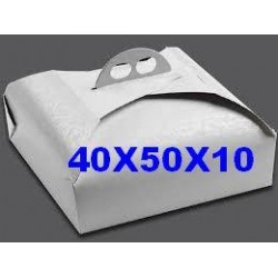 SCATOLA PORTA TORTA RETTANGOLARE 40x50x10 BIANCO RAMAGE
