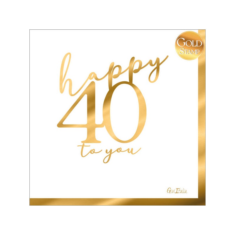 TOVAGLIOLI 33x33cm 40 ANNI HOT STAMP GOLD 16pz