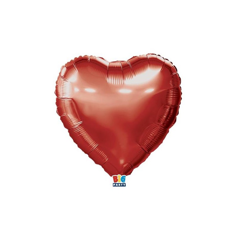 PALLONE MYLAR CUORE 18 45cm ROSSO METAL