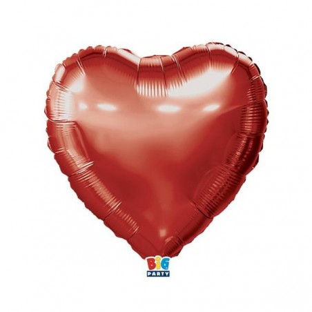 PALLONE MYLAR CUORE 18 45cm ROSSO METAL