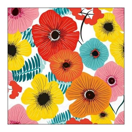TOVAGLIOLI 33X33 COLOURFUL FLOWERS ROSSO 20pz