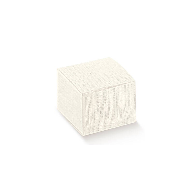 SCATOLA PIEGHEVOLE 7x7x7cm SETA BIANCO 10pz