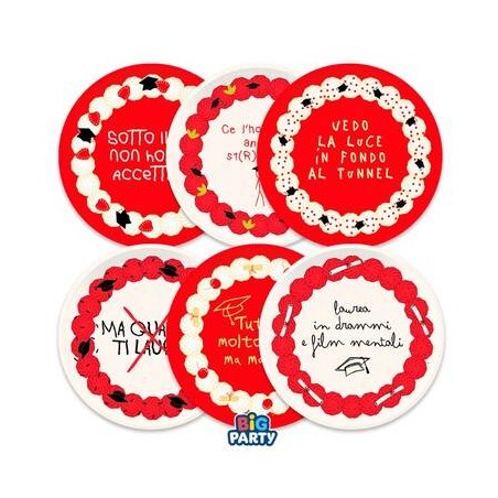 PIATTI IN CARTA DESSER ø18cm LAUREA ASS.TI  6pz