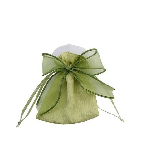 SACCHETTO 9x12cm C/FIOCCO VERDE 12pz