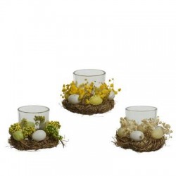 PORTACANDELE PASQUALE ø10cm COLORI ASS.TI 1pz