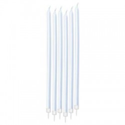 CANDELINE STELO MATITE PERLATE 15cm BIANCHE  6pz