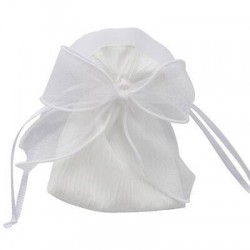 SACCHETTO 9x12cm C/FIOCCO BIANCO 12pz