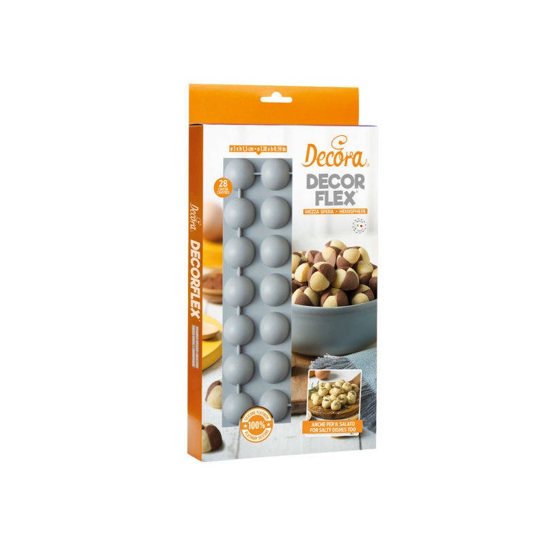 STAMPO SILICONE 28 MEZZA SFERA ø30x15h mm DECORA