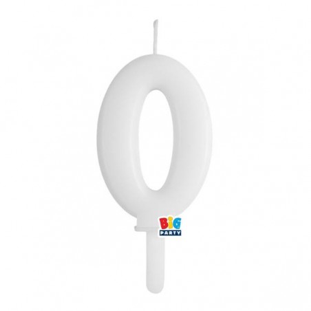 CANDELINA NUMERO 0 TINY PLUMP BIANCO 7cm