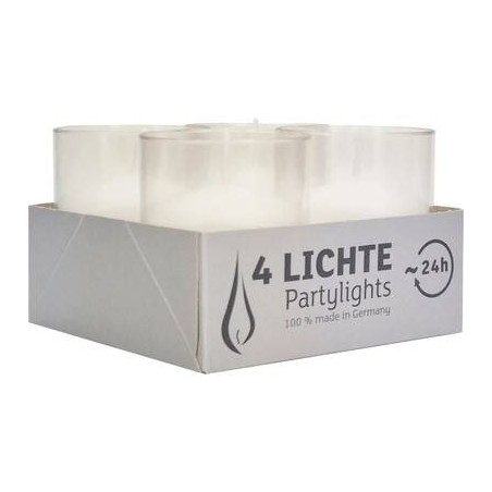 CANDELA PARTYLIGHTS ø5x6,5cm BIANCA 4pz