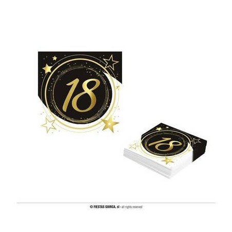 TOVAGLIOLI 33x33 COMPLEANNO 18ANNI 12pz