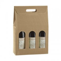 SCATOLA 3 BOTTIGLIE C/FINESTRA 27x9x38,5cm ONDA AVANA