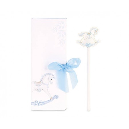 MATITA CAVALLINO AZZURRO CON BUSTA H21cm