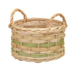 CESTO NATURALE CON MANICI Ø17x12cm