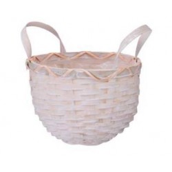 CESTO BAMBOO BEIGE CON MANICI Ø15xh12cm