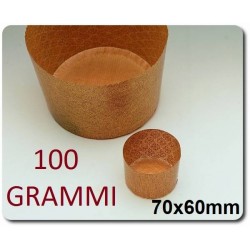 FORMA COTTURA PANETTONE ALTO 100gr MARRONE ø70x65mm 50pz