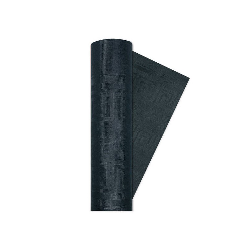 TOVAGLIA ROTOLO 1,20x5mt DAMASCATA NERO BIG PARTY