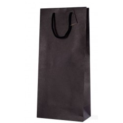 SHOPPER CARTA KRAFT PORTA 2 BOTTIGLIE 17,5+9x39cm NERO