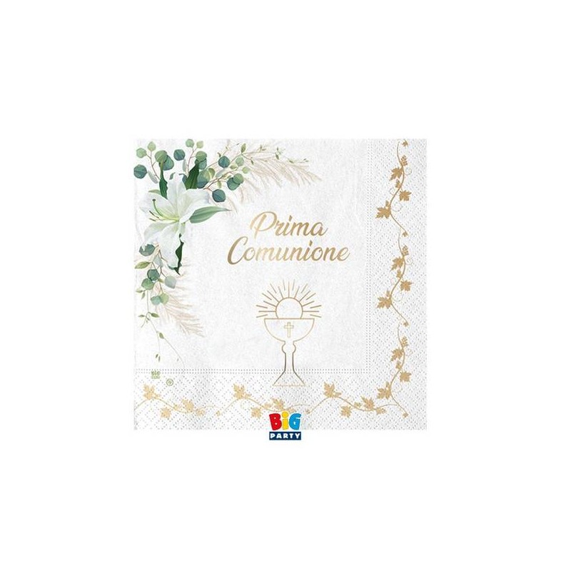 TOVAGLIOLI 25x25 PRIMA COMUNIONE LILY 20pz