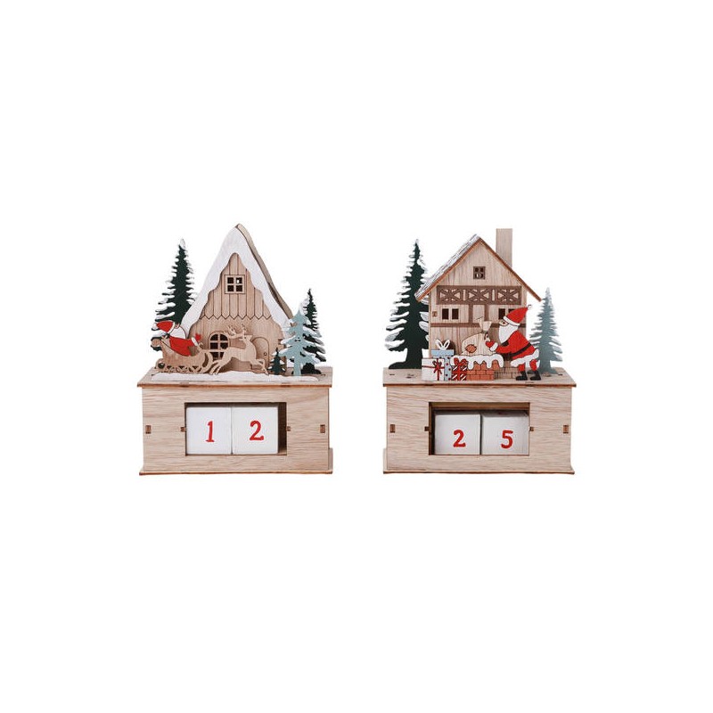 TABLE DECO HOUSE CON LED 2ass. 16cm