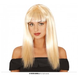 PARRUCCA BIONDA CAPELLI LUNGHI CON FRANGIA 120gr.