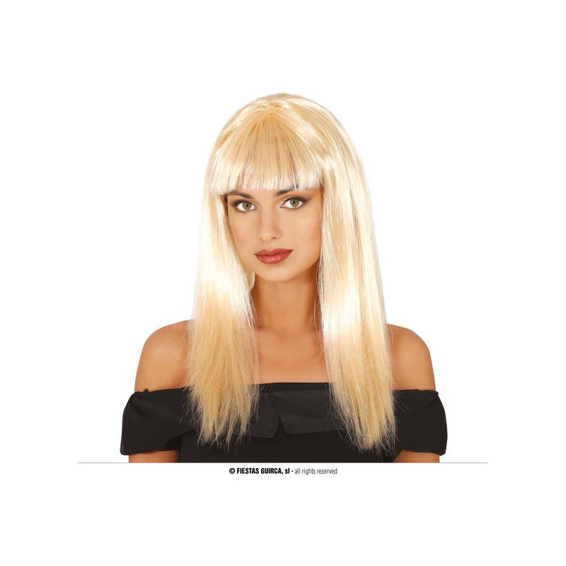 PARRUCCA BIONDA CAPELLI LUNGHI CON FRANGIA 120gr.