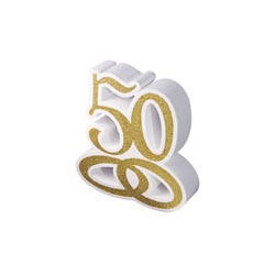 SCRITTA POLISTIROLO 50 ORO FEDI 23X24,5cm