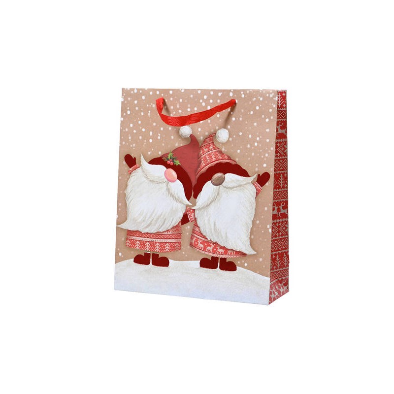 SHOPPER CARTA RED FOIL KRAFT RED 18x8xh24cm