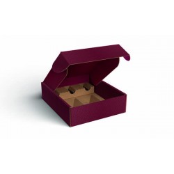 CANTINETTA 3 BOTTIGLIE 29,5x33,5x9cm ONDA BORDEAUX INT.MARRONE