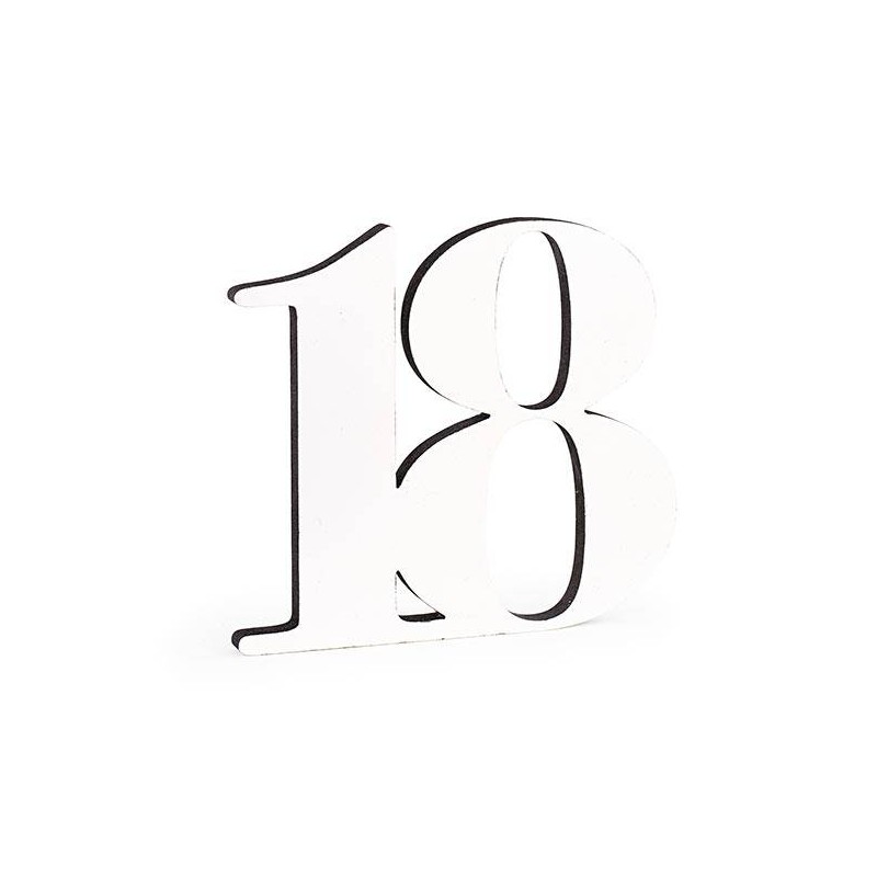 SAGOMA 18LEGNO BIANCO BORDO GLITTER NERO