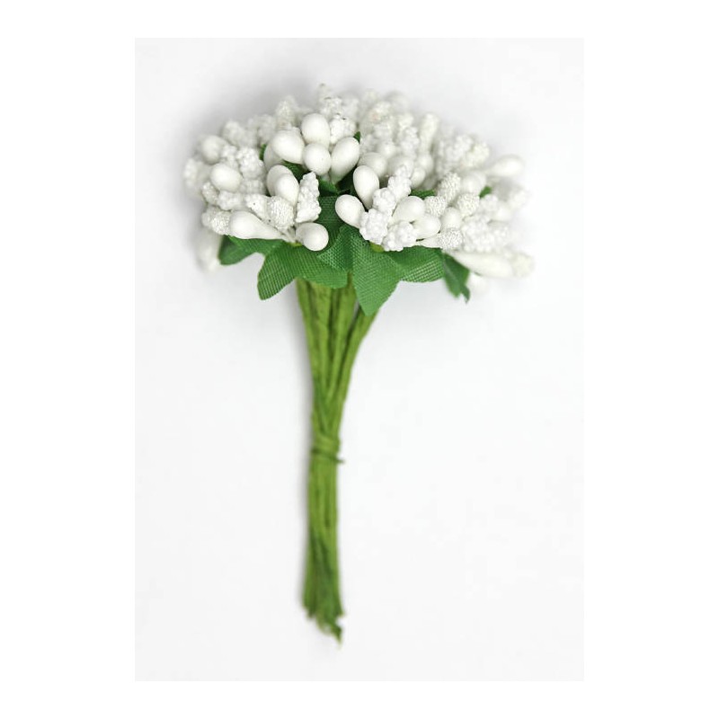 MINI BERRY SHINY 9cm BIANCO mazzetto da 12pz