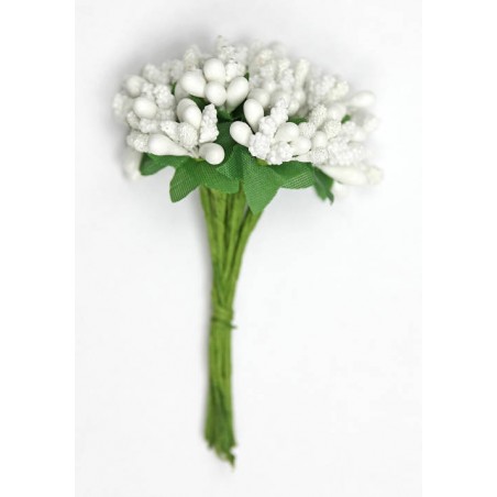 MINI BERRY SHINY 9cm BIANCO mazzetto da 12pz