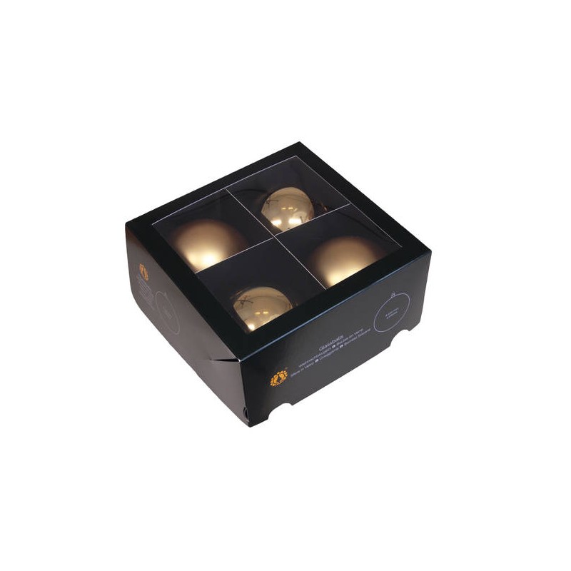 PALLINE VETRO ø100mm BRIGHT GOLD COMBI 4pz