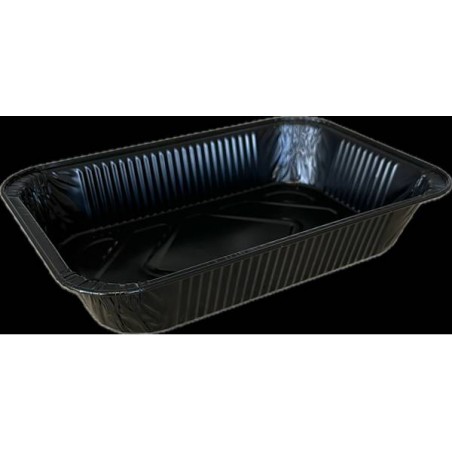 TEGLIE ALLUMINIO NERO/NERO LACCATO 2/3 PORZIONI R1-01G 50pz