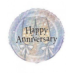 PALLONE MYLAR 18'' 45cm HAPPY ANNIVERSARIO