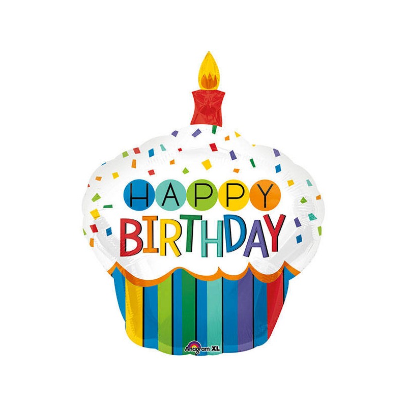 PALLONE MYLAR S/SHAPE TORTA HAPPY BIRTHDAY 73x91cm