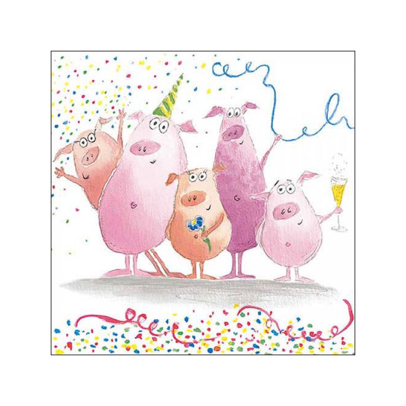 TOVAGLIOLI 33x33 FESTIVE PIGS 20pz