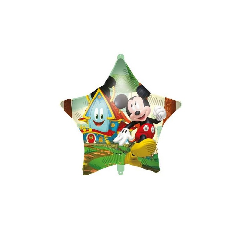 PALLONE MYLAR TOPOLINO ROCK THE HOUSE STELLA 18 43cm C/FILO E PESETTO