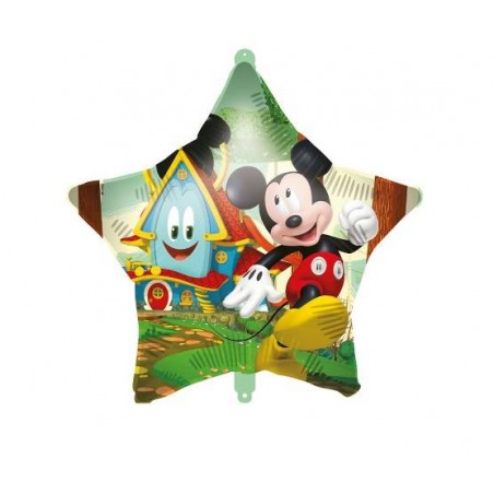 PALLONE MYLAR TOPOLINO ROCK THE HOUSE STELLA 18 43cm C/FILO E PESETTO