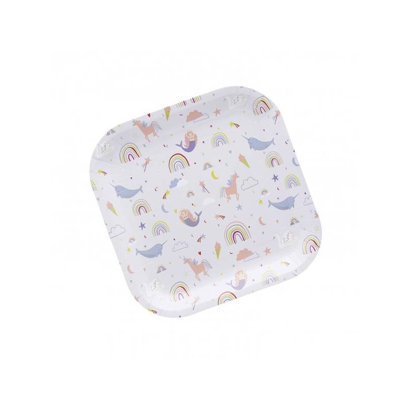 PIATTI CARTA QUADRATI MONDO INCANTATO 10pz