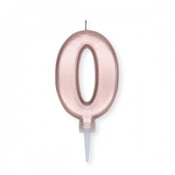 CANDELINA NUMERO 0 ROSE GOLD METAL 10cm