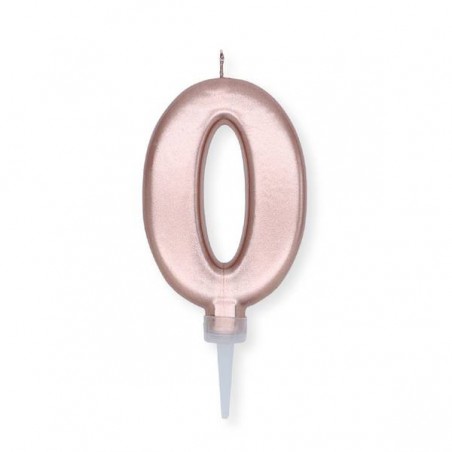 CANDELINA NUMERO 0 ROSE GOLD METAL 10cm