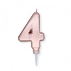 CANDELINA NUMERO 4 ROSE GOLD METAL 10cm
