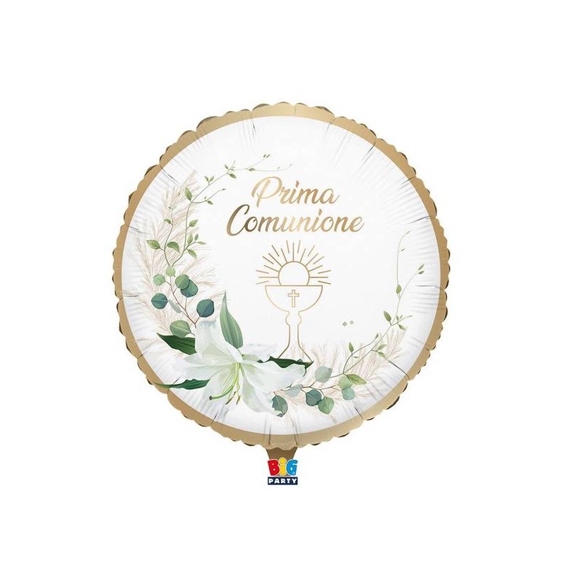 PALLONE MYLAR 40cm PRIMA COMUNIONE LILY