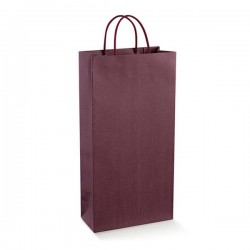 SHOPPER PORTA 2 BOTTIGLIE SKIN VINACCIA MANICO CORDA C/FONDO SEP. 19x9x38cm