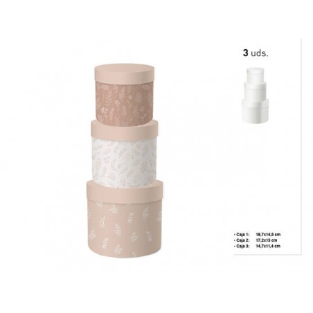 SCATOLE CAPPELLIERE TONDE CIPRIA SET 3pz