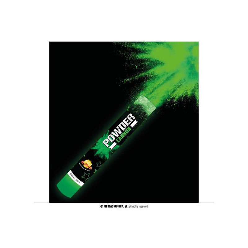 CANNONE POLVERE FLUORESCENTE 30cm VERDE 30gr