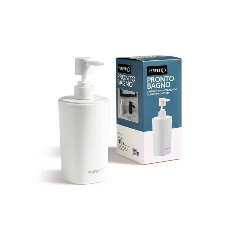 DISPENSER SAPONE LIQUIDO 450ml BIANCO PERFETTO