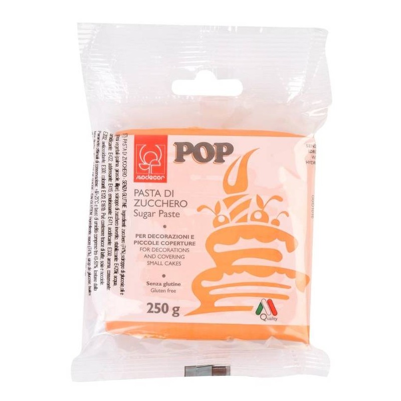PASTA DI ZUCCHERO POP 250gr ARANCIO PASTELLO